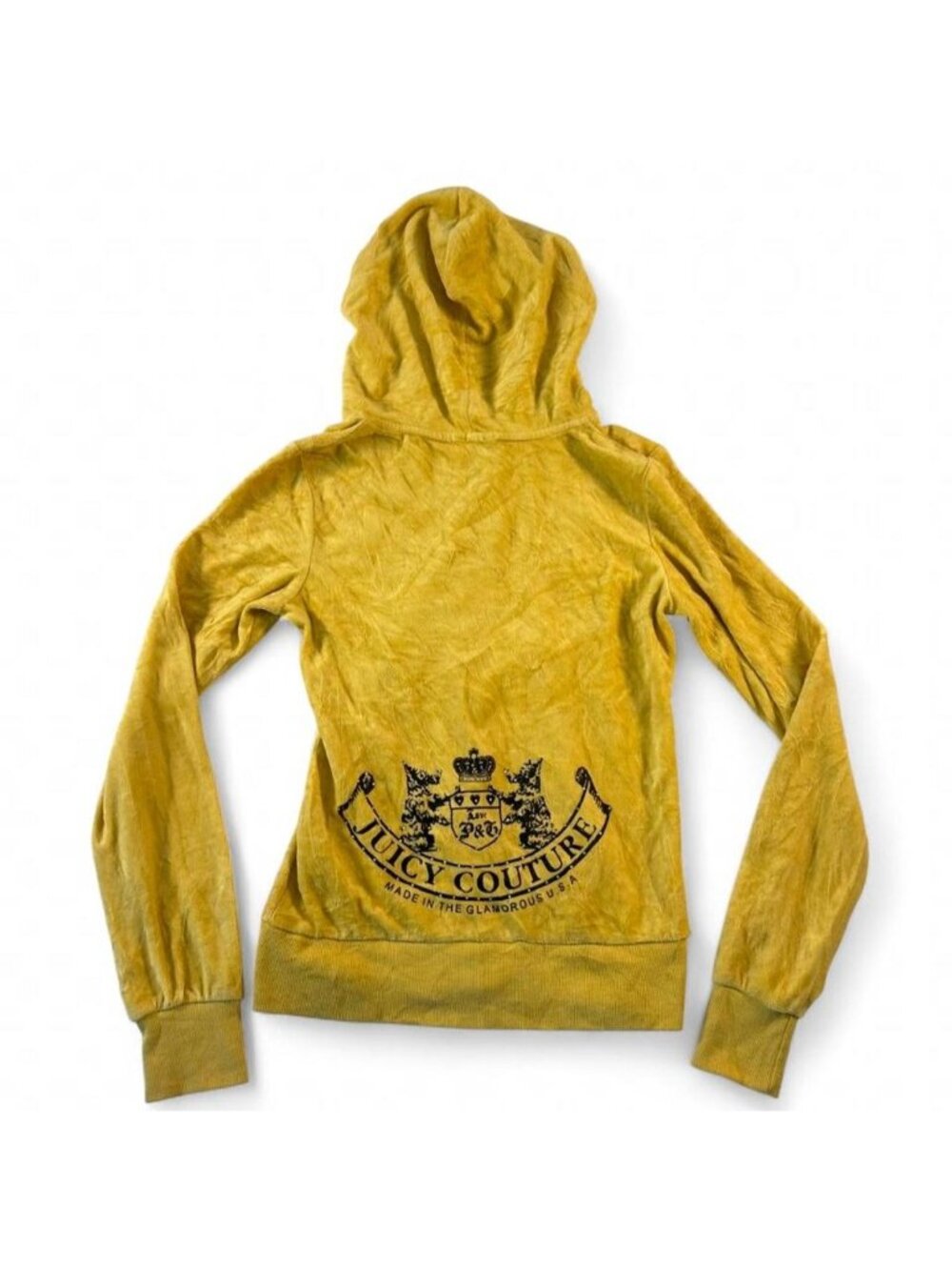 Vintage Y2K yellow bedazzled juicy couture tracksuit top